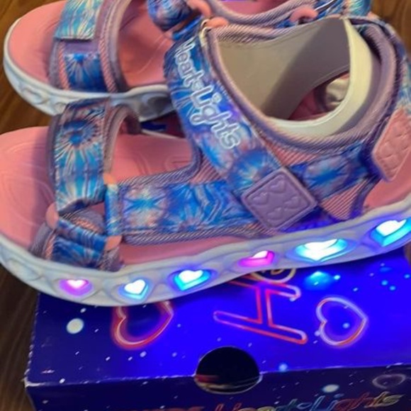 BRAND NEW youth girl skechers color groove light up sandals size 3Y (lights up) - Picture 8 of 9
